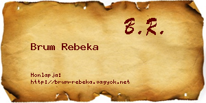 Brum Rebeka névjegykártya